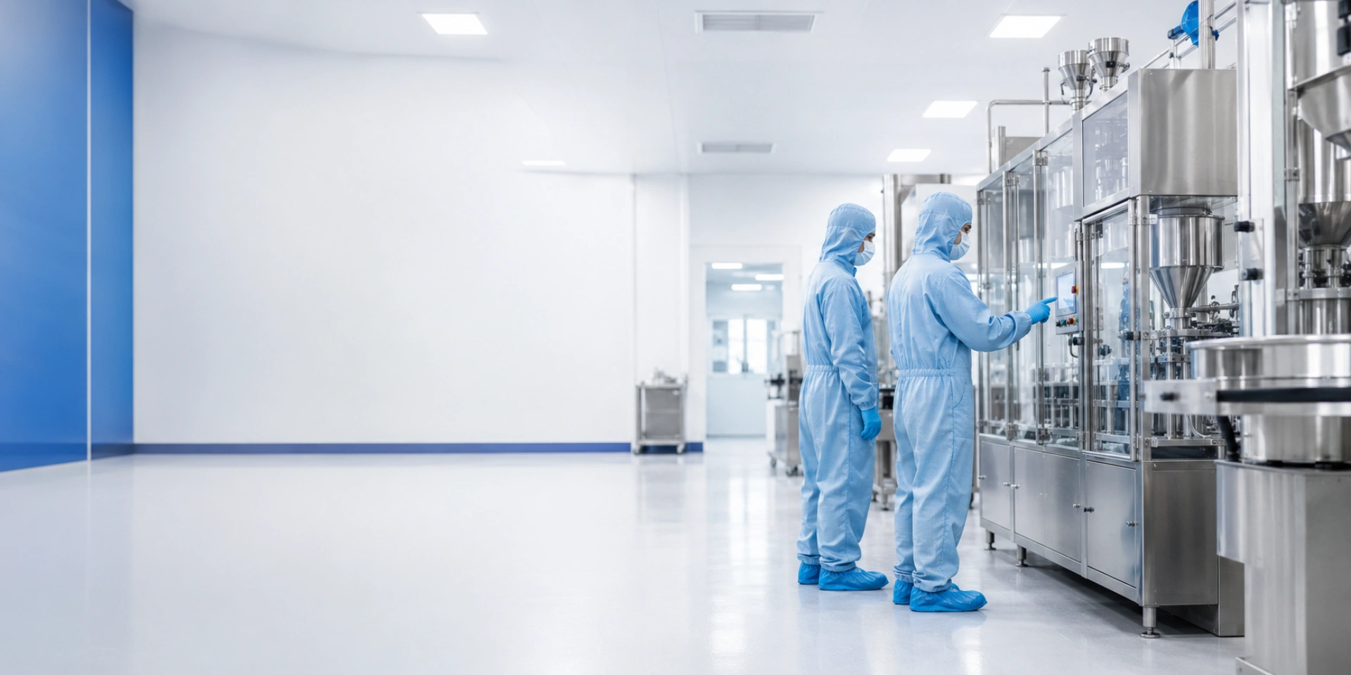 Modern pharmaceutical manufacturing facility and production equipment
