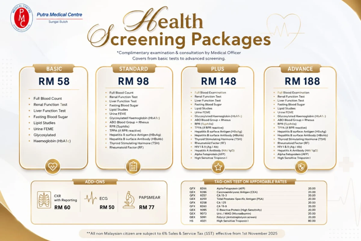 Health Screening Packages promotional banner